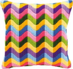 PN-0010866 Набір для вишивання гладдю (подушка) Vervaco Colourful Waves "Кольорові хвилі"