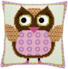 PN-0147380 Набір для вишивання хрестом (подушка) Vervaco Miss Owl "Пані сова"