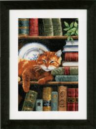 PN-0158440 Набір для вишивки хрестом Vervaco Cat on Bookshelf "Кіт на книжковій полиці" 