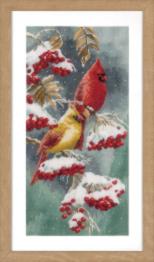 PN-0165887 Набір для вишивання хрестом Vervaco "Червоні і снігові кардинали"