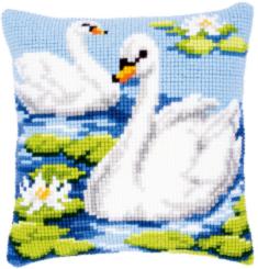 PN-0144079 Набір для вишивання хрестом (подушка) Vervaco Swans "Лебеді"
