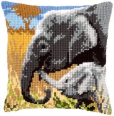 PN-0146813 Набір для вишивання хрестом (подушка) Vervaco Elephant love "Слонове кохання" 