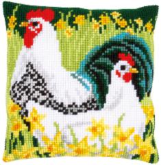 PN-0158006 Набір для вишивання хрестом (подушка) Vervaco Chickens "Курчата"
