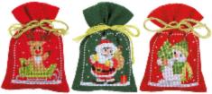 PN-0172635 Набор для вышивания крестом (мешочки для саше) Vervaco Christmas figures "Рождественские фигурки"
