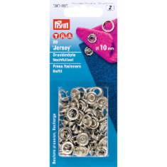 390106 Непришивні кнопки для тонких та еластичних тканин, 10мм (сріблястого кольору), Prym