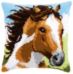 PN-0151037 Набір для вишивання хрестом (подушка) Vervaco Fiery stallion "Вогняний жеребець"