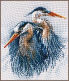 PN-0185890 Набір для вишивки хрестиком Lanarte, 36х43, аїда 14, Great blue herons