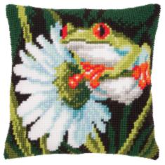 PN-0145755 Набір для вишивання хрестом (подушка) Vervaco Red eyed toad
