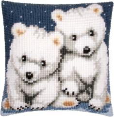 PN-0156484 Набір для вишивання хрестом (подушка) Vervaco Polar bears "Полярні ведмеді"