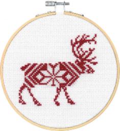 72-76041 Набір для вишивання нитками  Північний олень Reindeer. Dimensions.