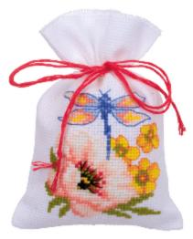 PN-0185083 Набор для вышивания крестом (мешочки для саше) Vervaco Colourful flowers "Красочные цветы"
