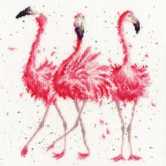 XHD24 Набір для вишивання хрестом Pink Ladies "Рожеві фламінго"