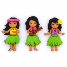10408 Декоративні ґудзики. Гавайські дівчинки