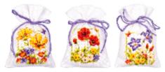 PN-0145823 Набор для вышивания крестом (мешочки для саше) Vervaco Summer flowers "Летние цветы"