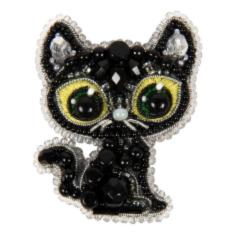 БП-330 Набір для виготовлення брошки Crystal Art "Чорний кіт"