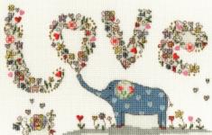XKA5 Набір для вишивання хрестом Love Elly "Закоханий слон" Bothy Threads