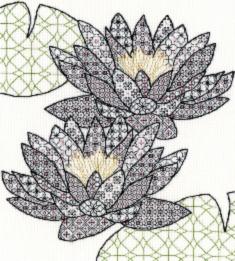 XBW3 Набір для вишивання хрестом Blackwork Water Lily "Водяна лілія" Bothy Threads 