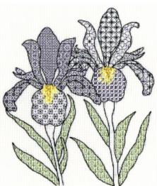 XBW5 Набір для вишивання хрестом Blackwork Irises "Іриси" Bothy Threads