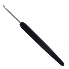 30862 Крючок стальний з чорною ручкою та  срібним наконечником KnitPro, 0.75 мм