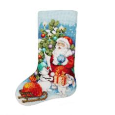 Набір для вишивання хрестиком Чарівна Мить М-491 "Новорічна шкарпетка"