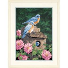 91401 Набір для малювання фарбами за номерами "Garden Bluebirds" "Синички у саду" Dimensions
