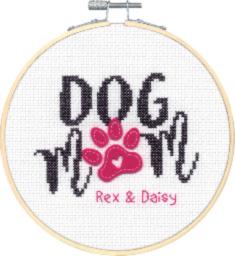 72-76289 Набір для вишивання хрестиком Dog mom hoop "Собака мама в обручі" Dimensions