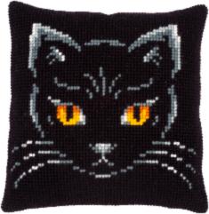 PN-0171086 Набір для вишивання хрестом (подушка) Vervaco "Чорна кішка"