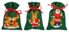 PN-0152334 Набір для вишивання хрестом (мішечки для саше) Vervaco "Різдвяний набір"