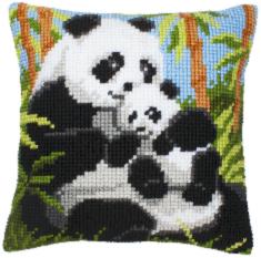 PN-0008513 Набір для вишивання хрестом (подушка) Vervaco "Сім'я панди"