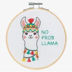 72-76181 Набір для вишивання гладдю DIMENSIONS No Prob Llama Лама з п'яльцями