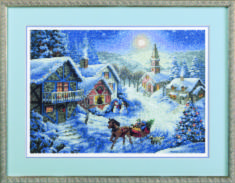 08689 Набір для вишивання хрестом Катання на санях  Sleigh Ride,38*28см,DIMENSIONS