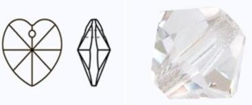 497 68 301 MC Pendant Heart CRYSTAL камни фольгированные. Каталог товарів. Стрази. Preciosa