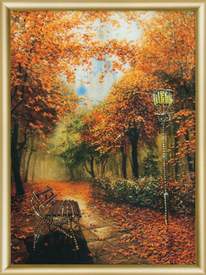 Готовая картина стразами КС-095 "Золотая осень". Каталог товарів. Готова продукція. Картини стразами