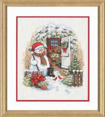 08817 Набор для вышивания крестом DIMENSIONS Garden Shed Snowman "Садовый снеговик". Каталог товаров. Наборы