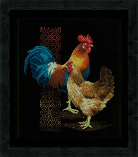 PN-0162577 Набор для вышивки крестом Vervaco Chicken & Rooster "Курица и петух". Каталог товарів. Набори