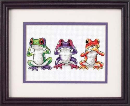 16758 Набор для вышивания крестом DIMENSIONS Tree Frog Trio "Трио лягушек". Каталог товаров. Наборы