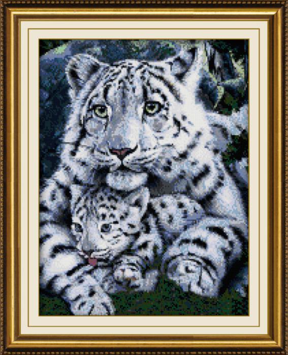 024Т Набор для рисования камнями (холст) "Белая тигрица и детеныш" LasKo. Каталог товарів. Набори