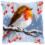 PN-0149810 Набір для вишивання хрестом (подушка) Vervaco Red robin in the winter "Робін у зимовий період. Снігур" 