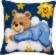 PN-0008573 Набор для вышивания крестом (подушка) Vervaco Blue Nightime Bear "Мишка в голубом на облачке". Каталог товарів. Набори