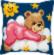 PN-0008574 Набор для вышивания крестом (подушка) Vervaco Мишка в розовом на облаке. Каталог товарів. Набори