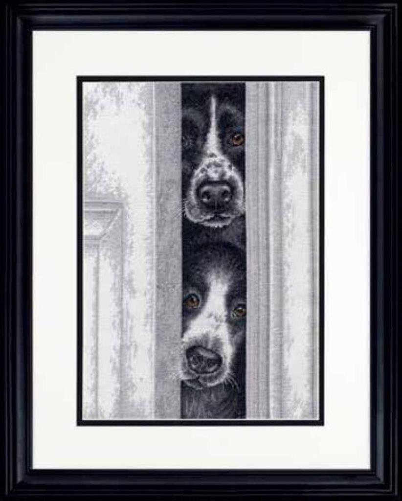 70-35400 Набор для вышивания крестом DIMENSIONS Peeking Pups "Подглядывающие щенки". Каталог товарів. Набори
