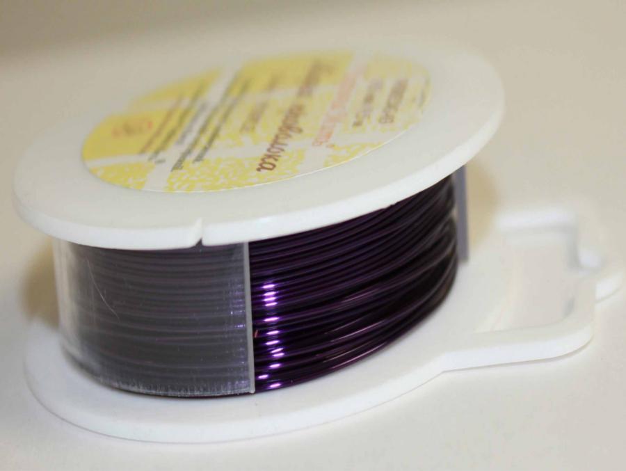 Проволока медная диаметр 0,4 мм наматыванием 15м, WIRE26G-03, цвет фиолетовый . Каталог товарів. Інструменти та фурнітура. Мідний дріт