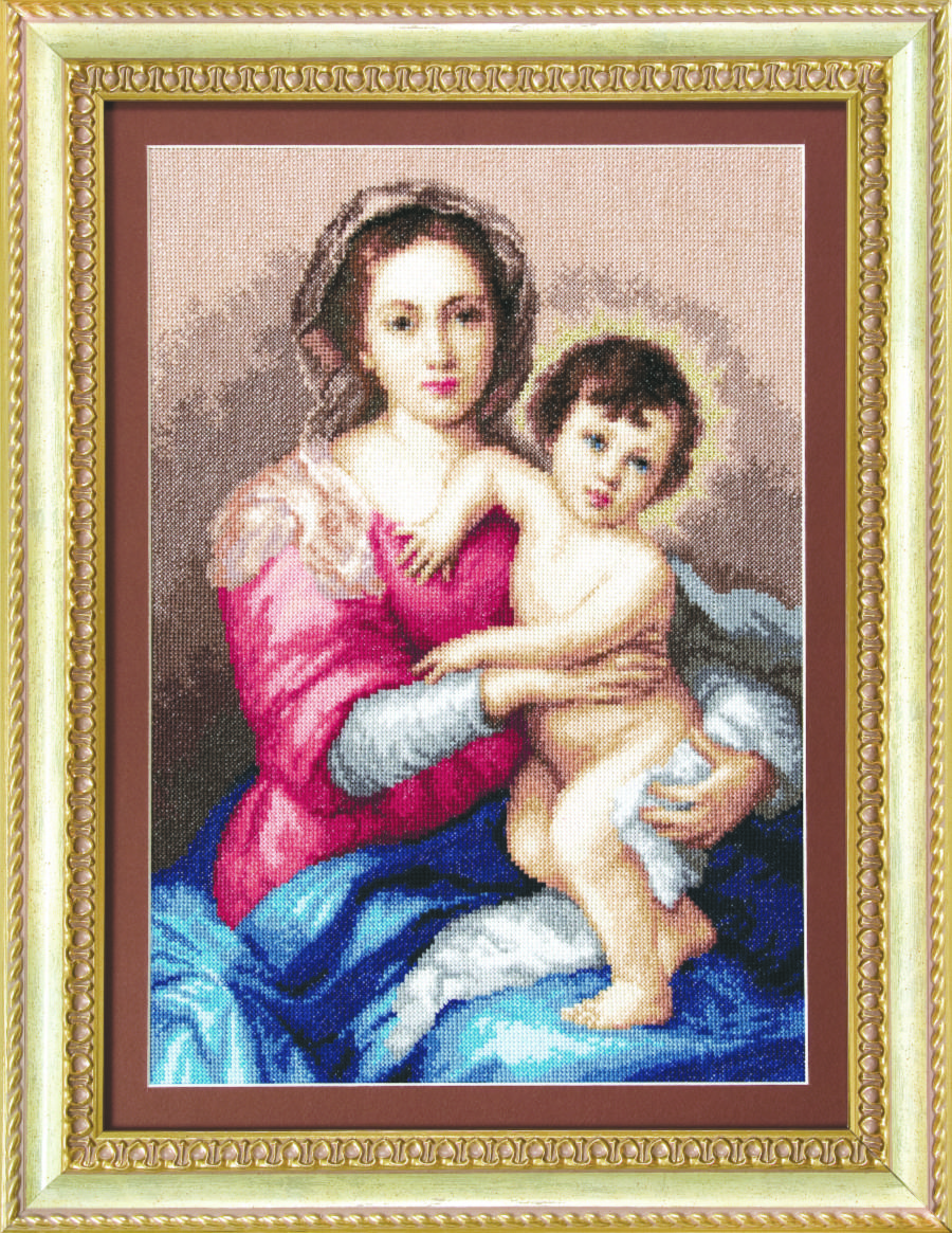 Набор для вышивки крестиком Чарівна Мить М-116 "Мадонна с младенцем"  . Каталог товарів. Набори