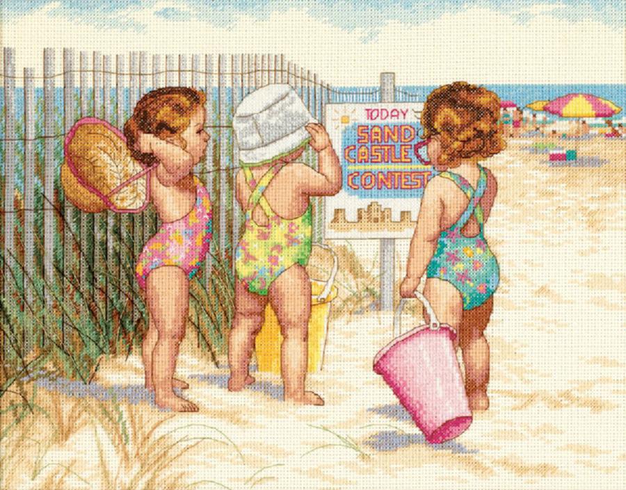 35216 Набор для вышивания крестом DIMENSIONS Beach Babies "Девочки на пляже". Каталог товарів. Набори