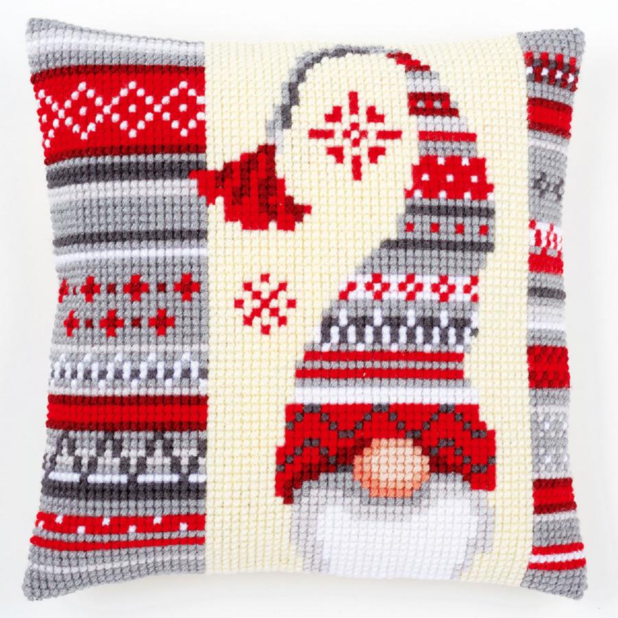 PN-0156878 Набор для вышивания крестом (подушка) Vervaco Christmas Elf "Рождественские гномы". Каталог товарів. Набори
