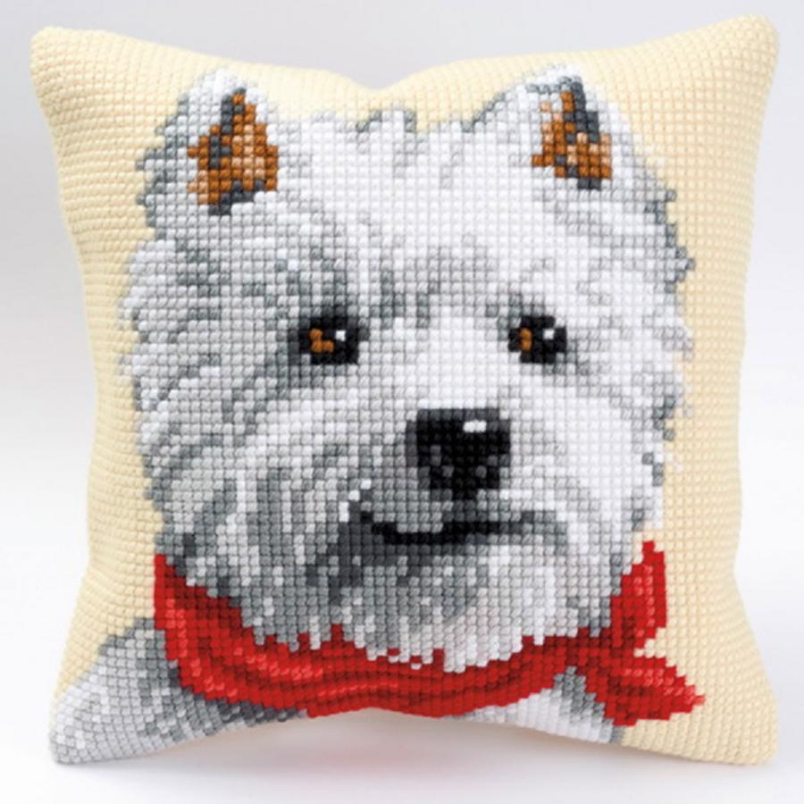 PN-0008572 Набор для вышивания крестом (подушка) Vervaco West Highland Terrier "Норвич терьер". Каталог товаров. Наборы
