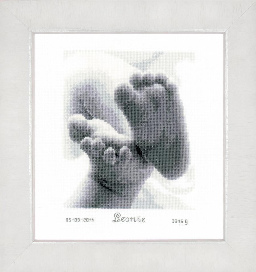 PN-0149170 Набор для вышивки крестом Vervaco Baby Feet Birth Sampler "Маленькие ножки". Каталог товарів. Набори