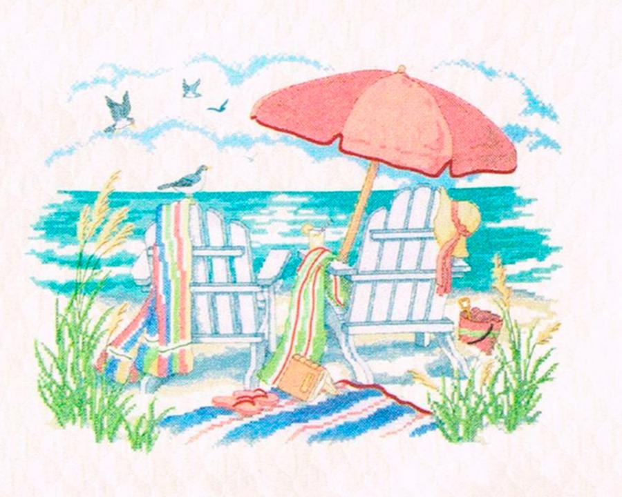 70-03242 Набор для вышивания крестом (одеяло) DIMENSIONS At the Beach "На пляже". Каталог товарів. Набори
