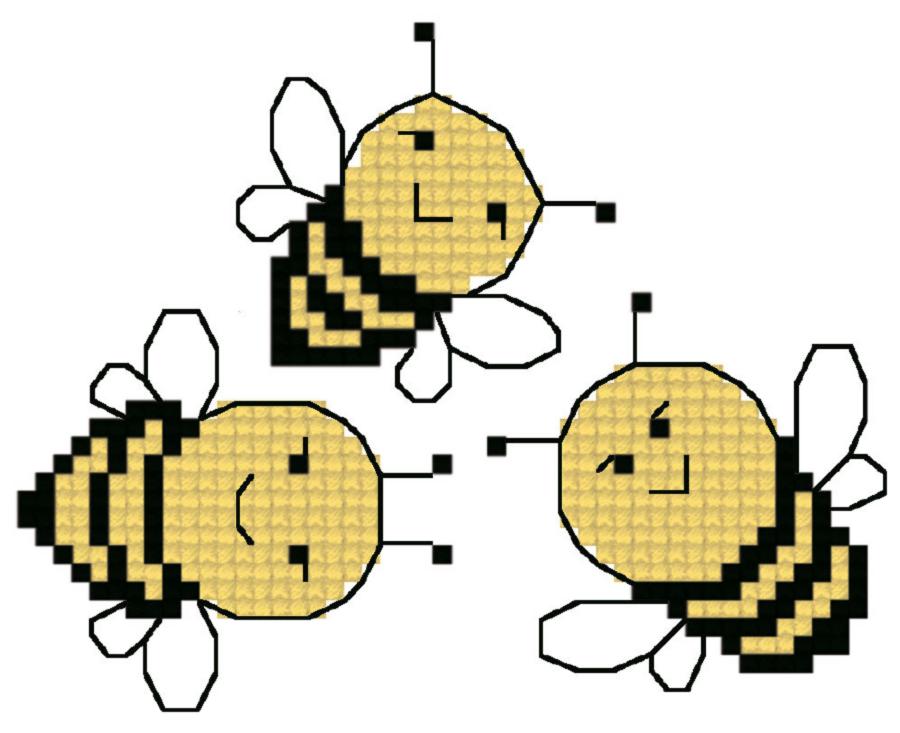 ВРК-21 Схема для вышивания крестиком на водорастворимой канве "Пчелки". Каталог товарів. Набори. Схеми