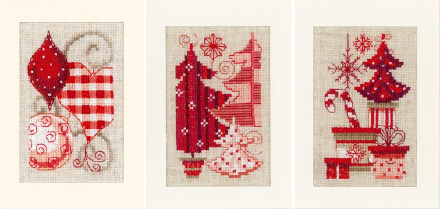 PN-0146572 Набор для вышивания крестом (открытки) Vervaco Christmas motifs "Рождественские мотивы". Каталог товарів. Набори